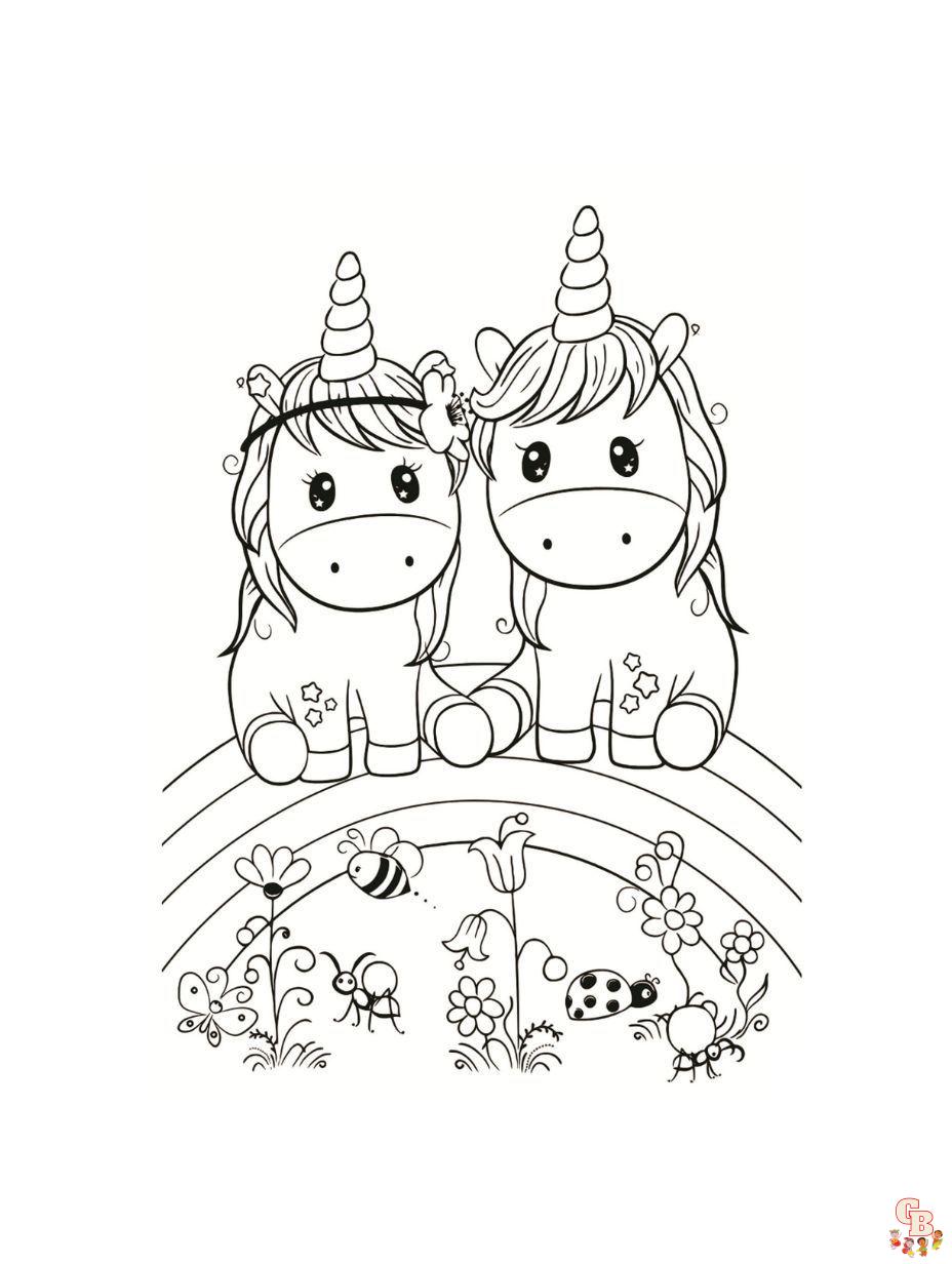 unicorn rainbow coloring pages