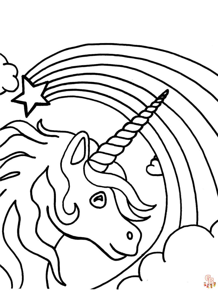 unicorn with rainbow coloring pages