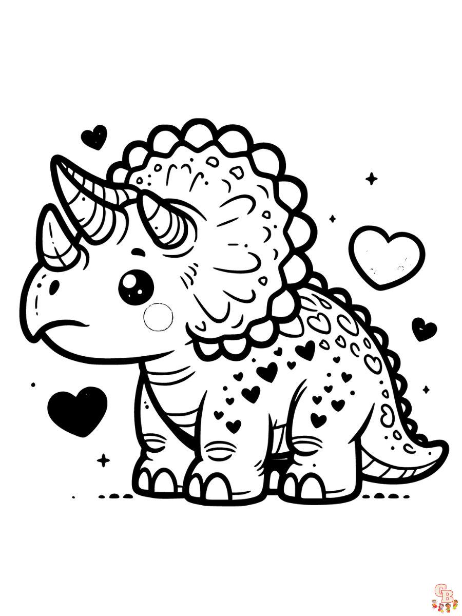 valentine dinosaur coloring pages