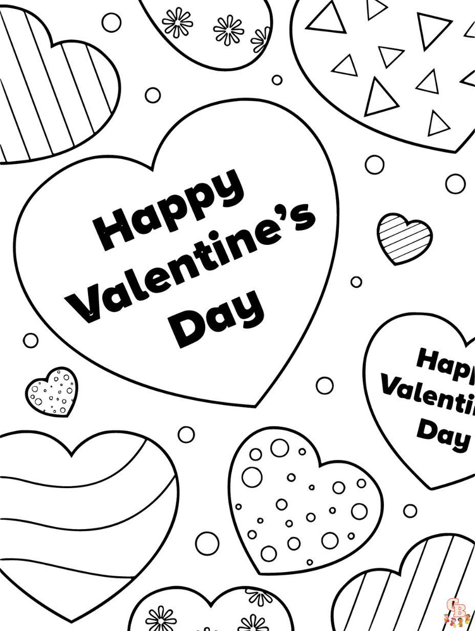 valentines hearts coloring pages