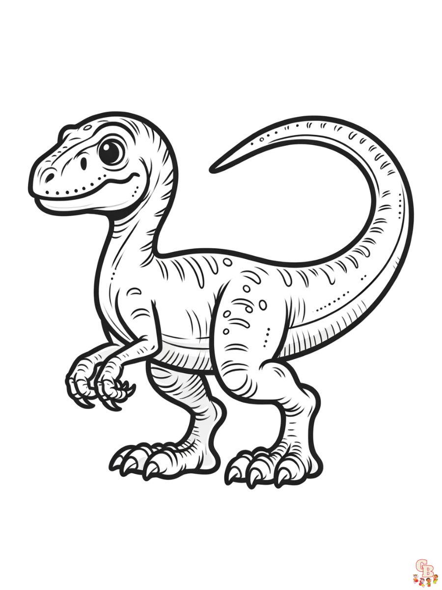 velociraptor blue coloring page