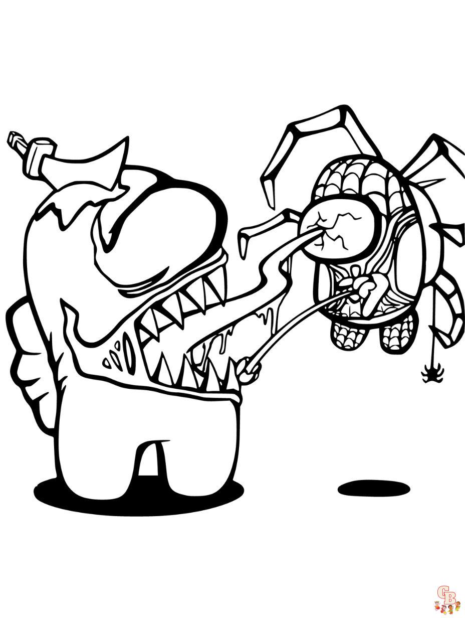 venom among us coloring pages free