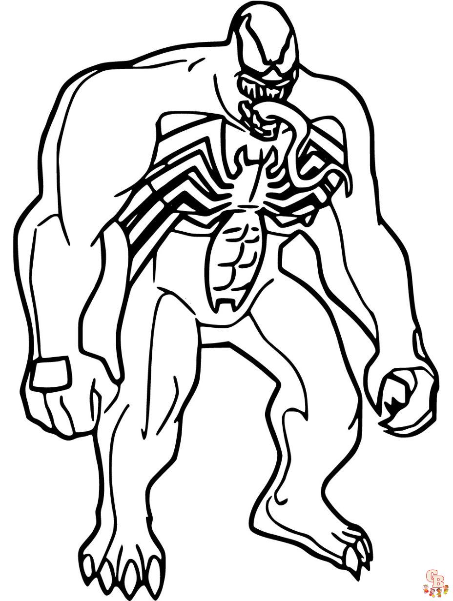 venom coloring pages printable