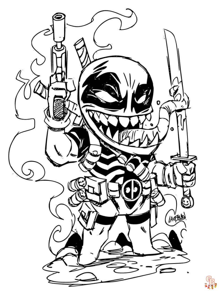 venom deadpool coloring pages free