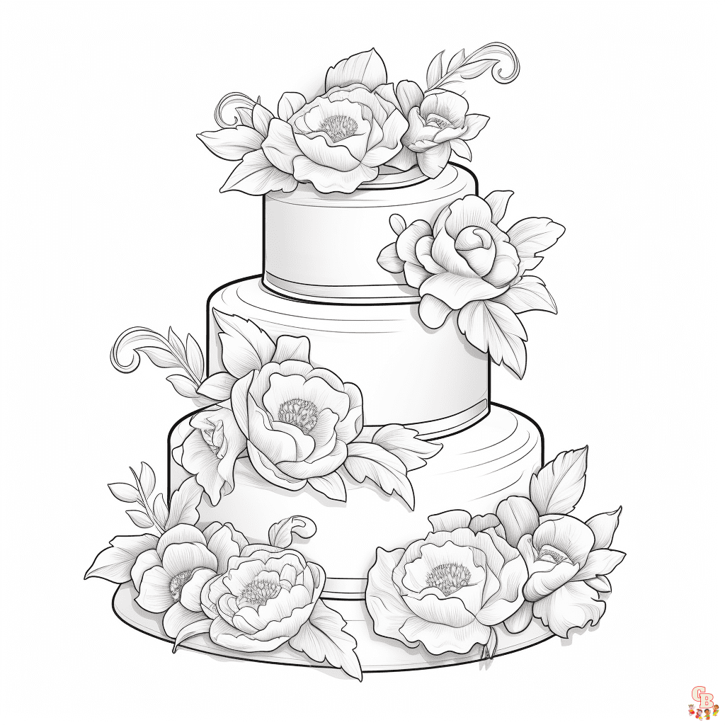 wedding cake coloring pages