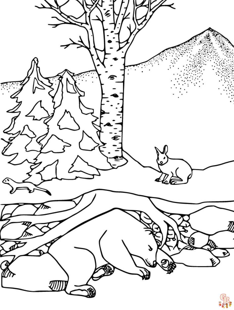 winter animal coloring pages