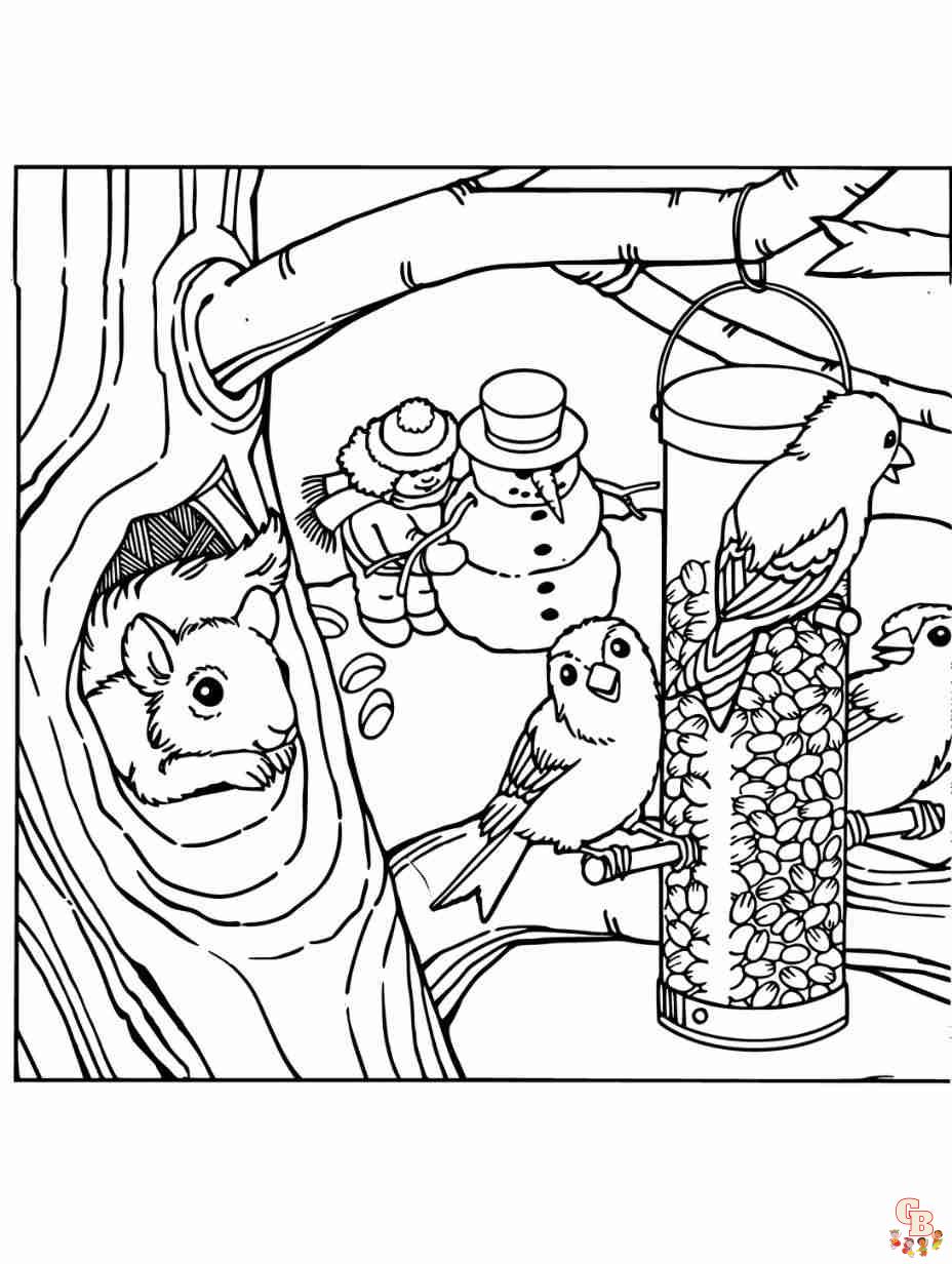 winter animals coloring pages