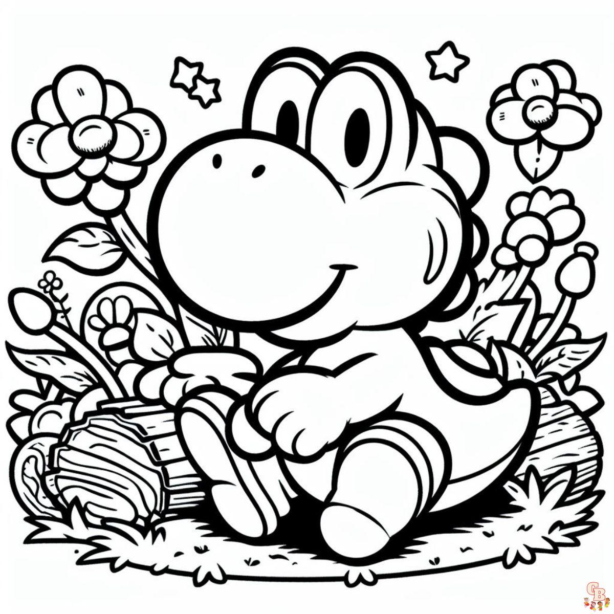 yoshi coloring pages printable