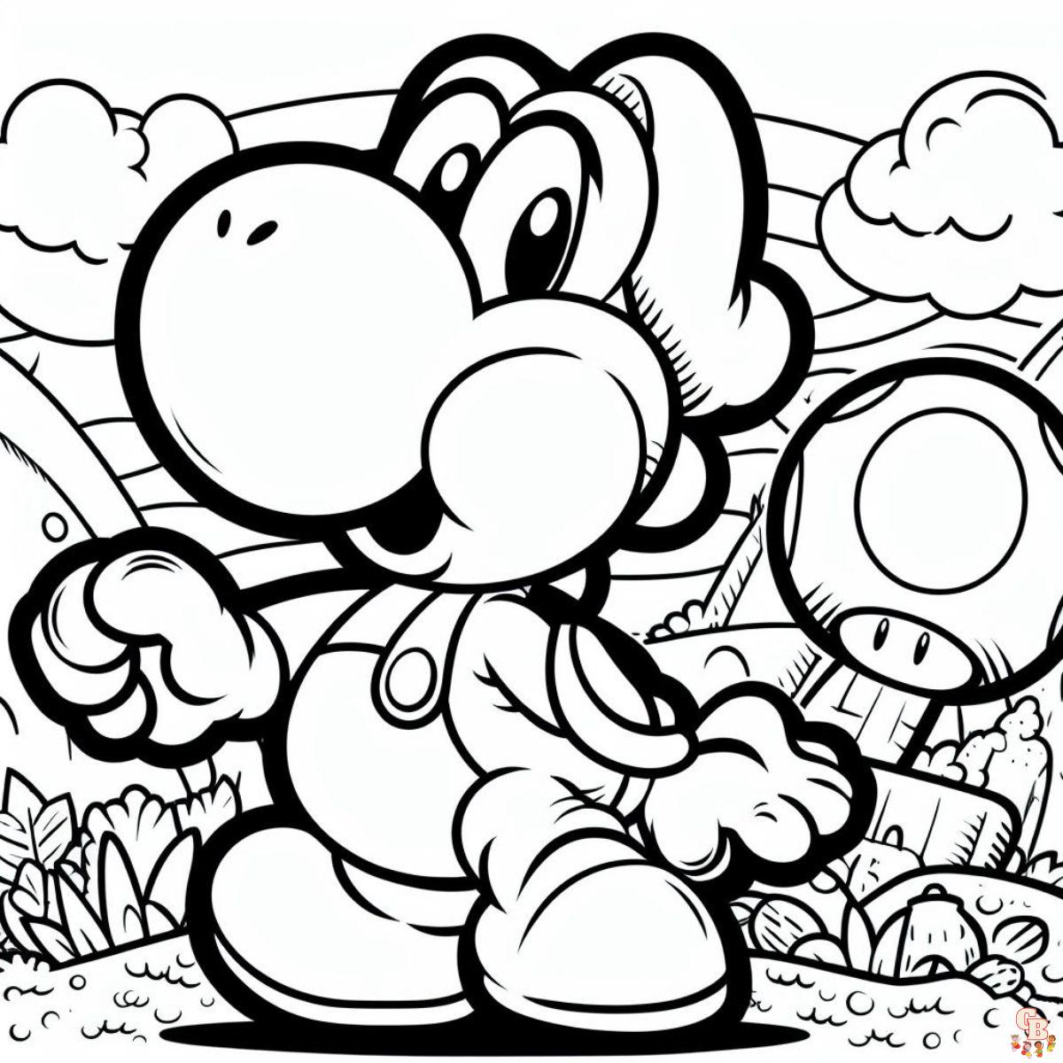 yoshi printable coloring pages