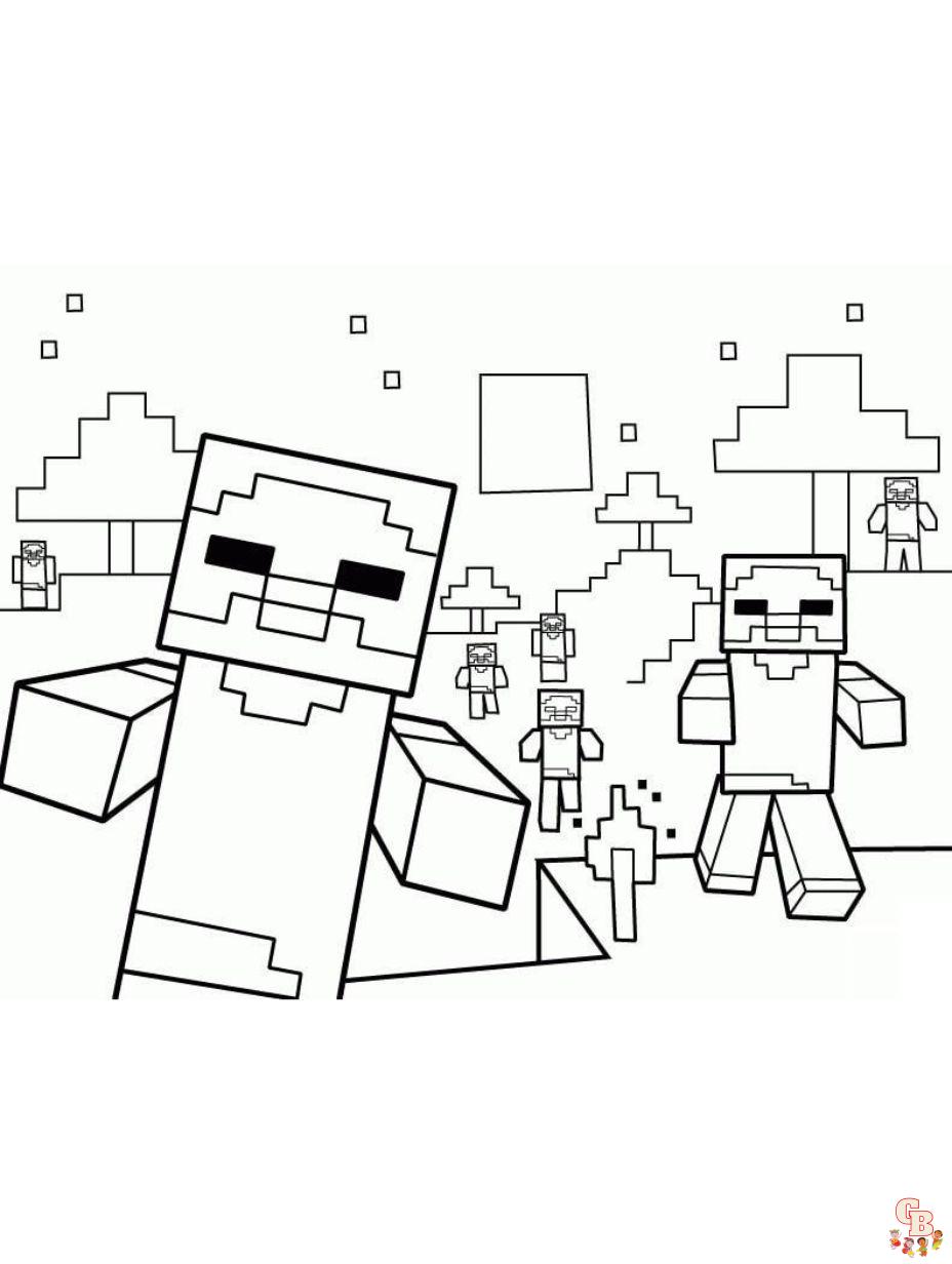 zombie minecraft coloring pages