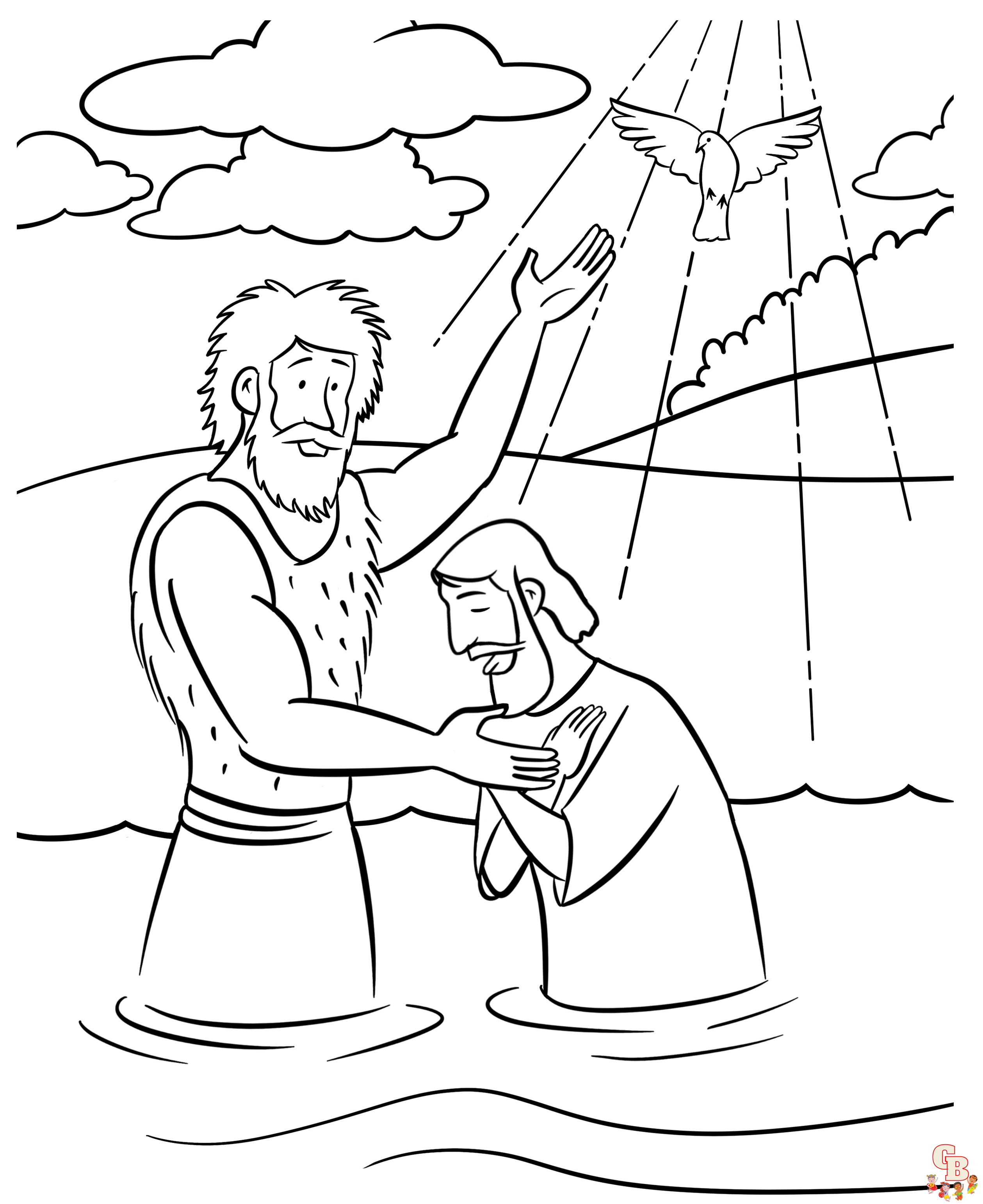 Baptism coloring pages free