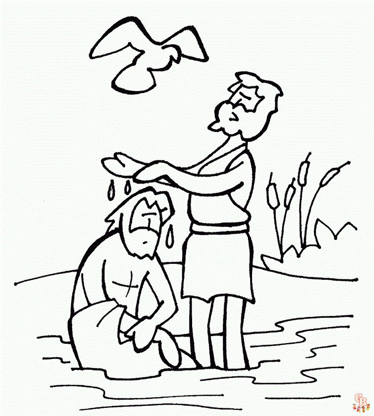 Baptism coloring pages printable