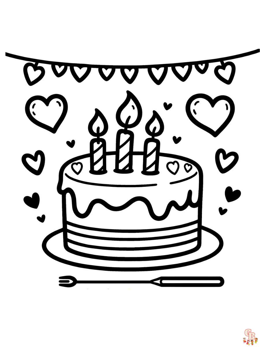 Birthday Cake Coloring Page