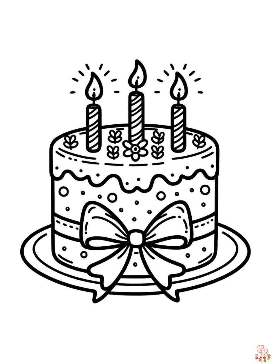 Birthday Cake Coloring sheets