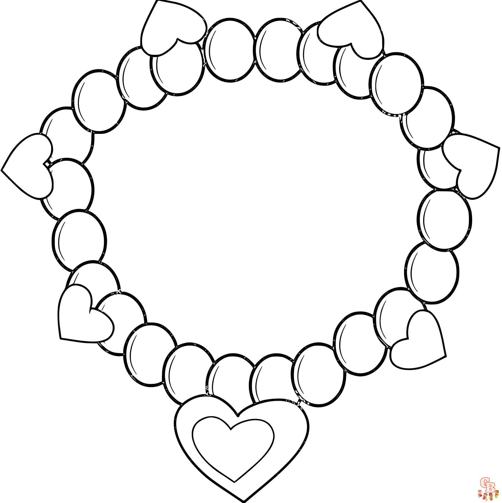 Bracelet coloring pages printable