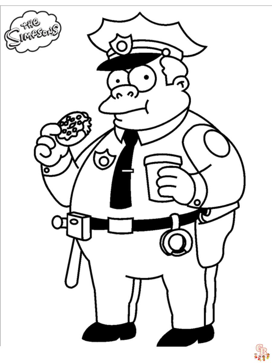 Chief Wiggum coloring pages