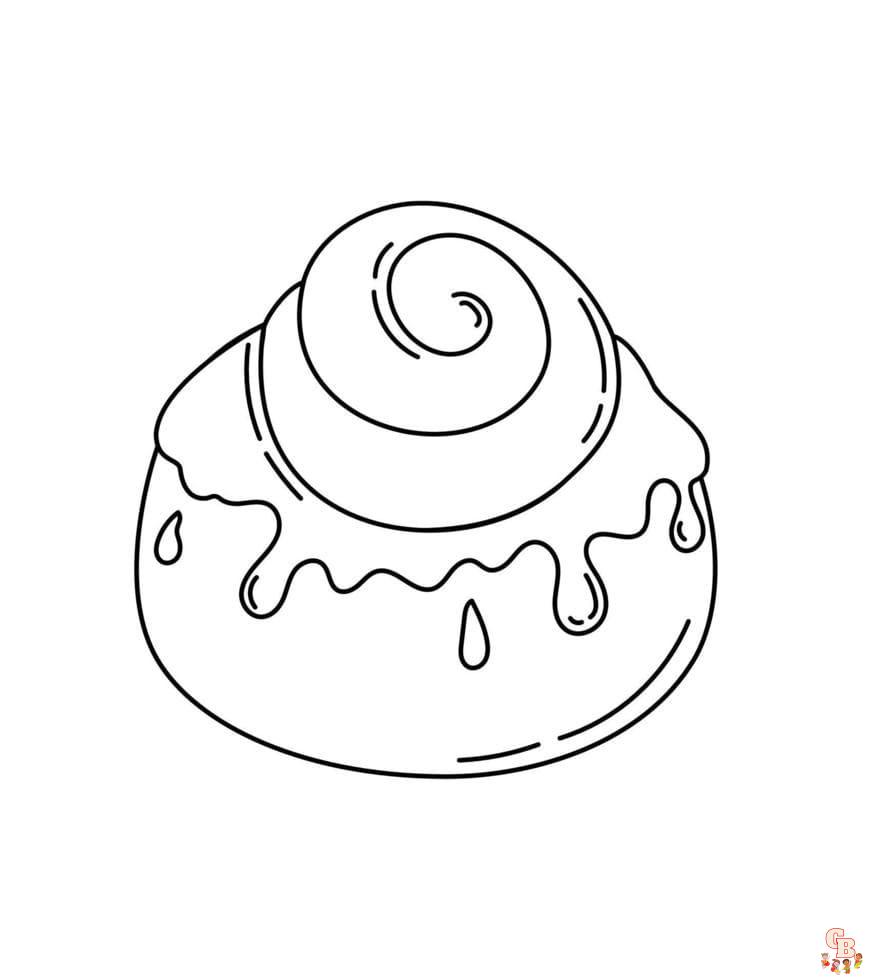 Cinnamon roll Coloring Sheets