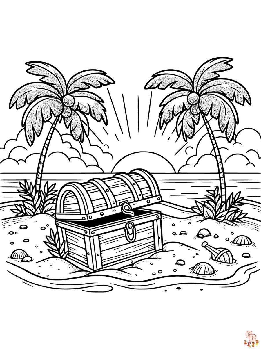 Easy Beach Coloring pages