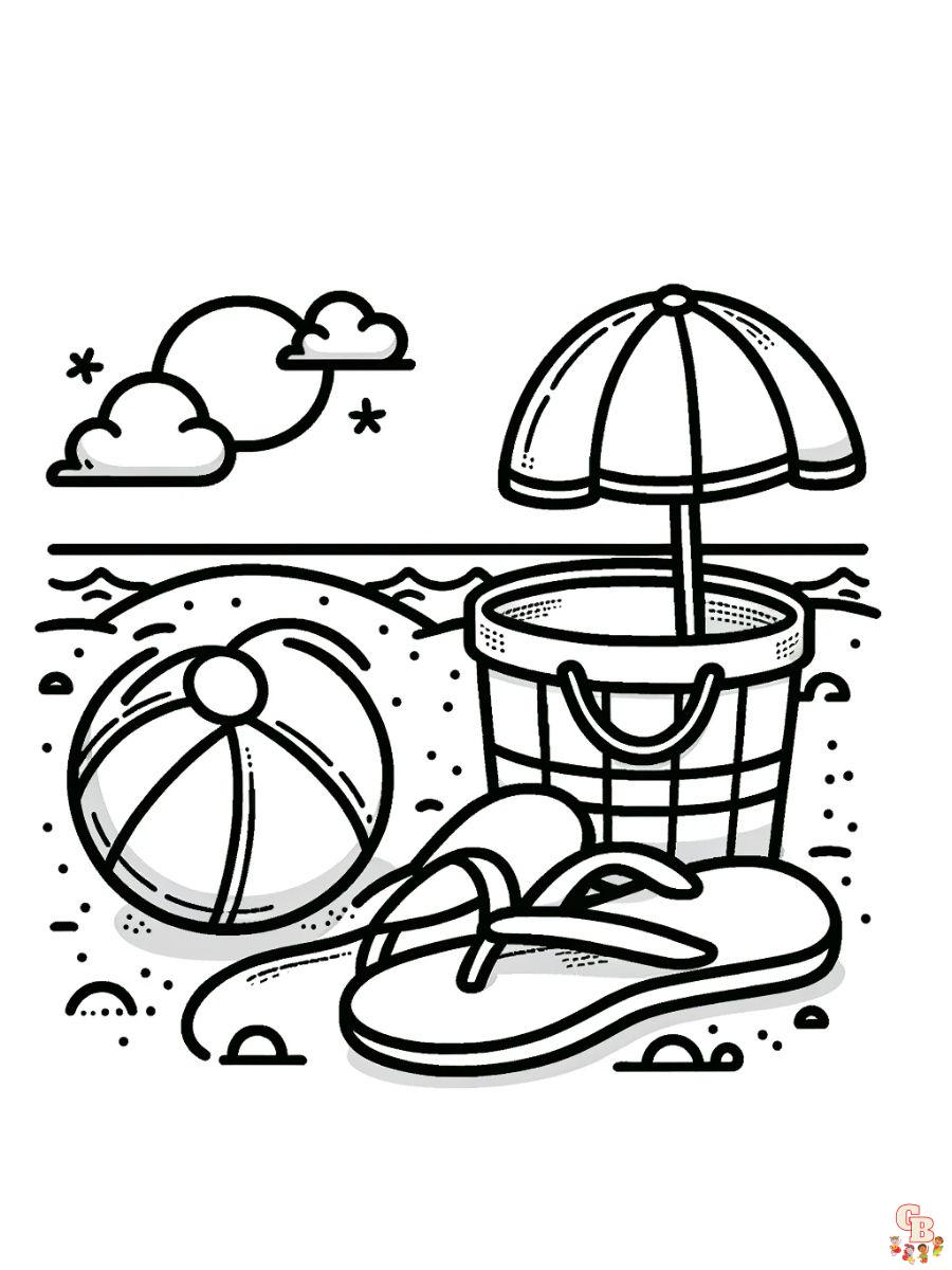 Easy Beach Coloring pages Printable