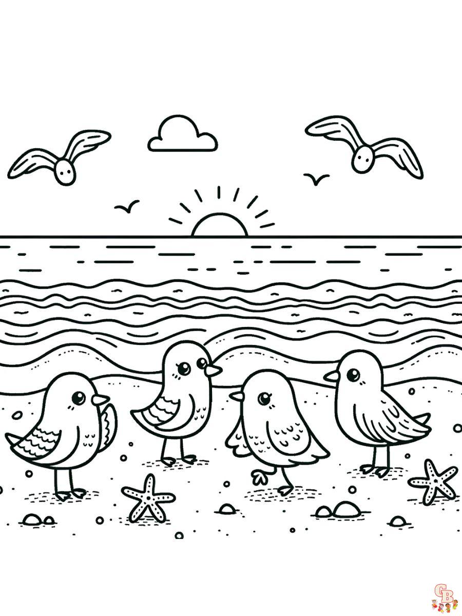 Easy Beach Coloring sheets