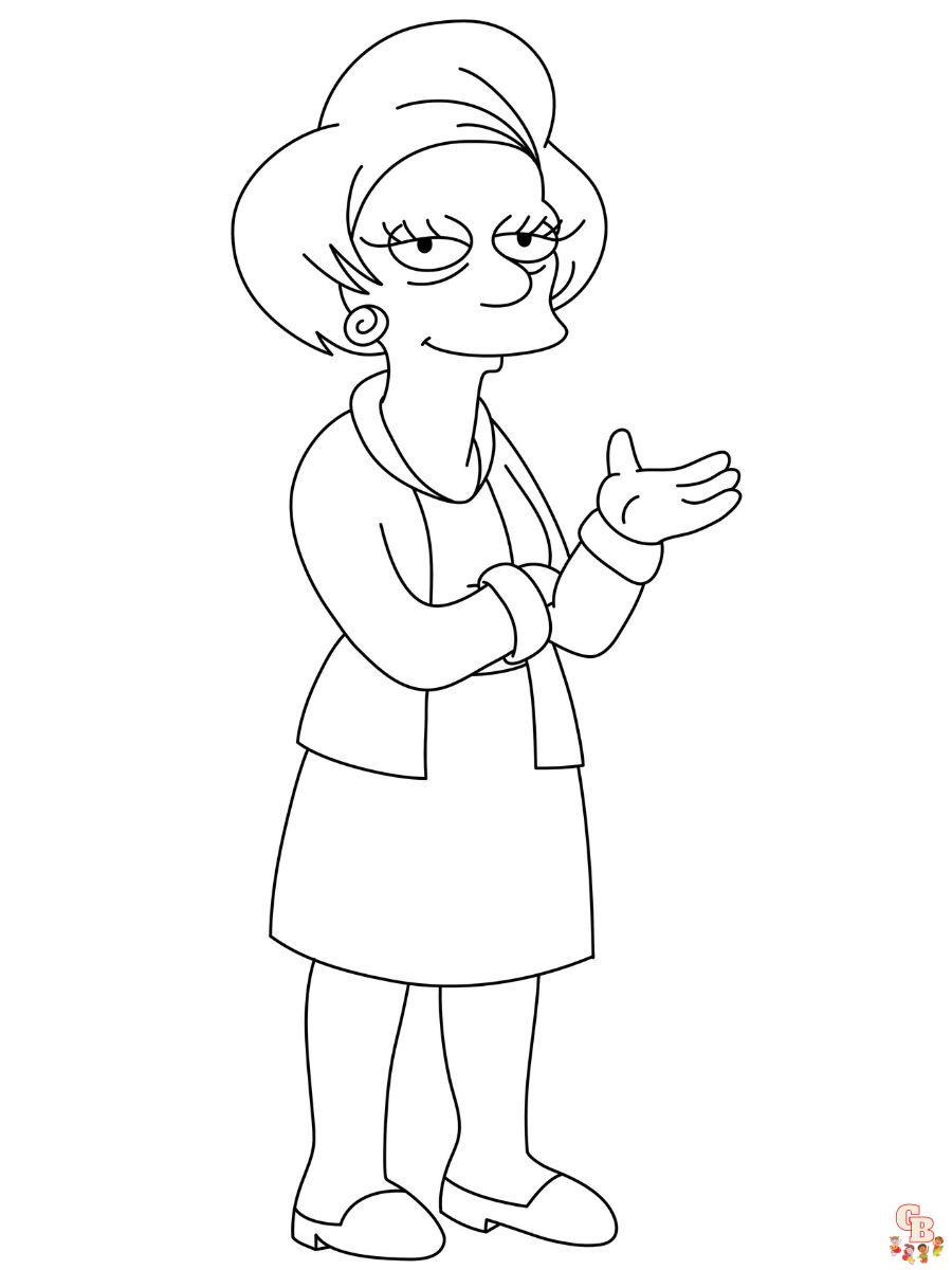 Edna Krabappel coloring pages