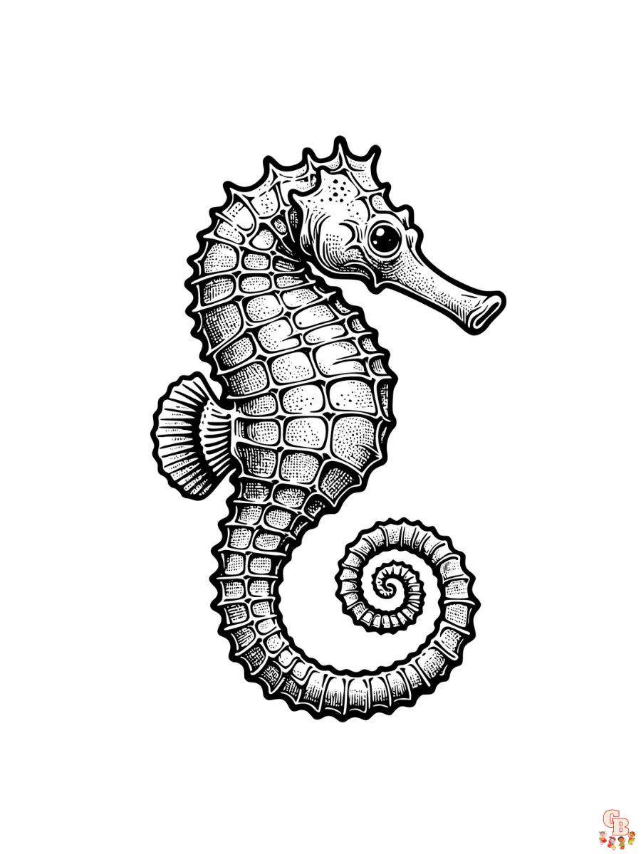 Fee Realistic Seahorse Coloring Pages