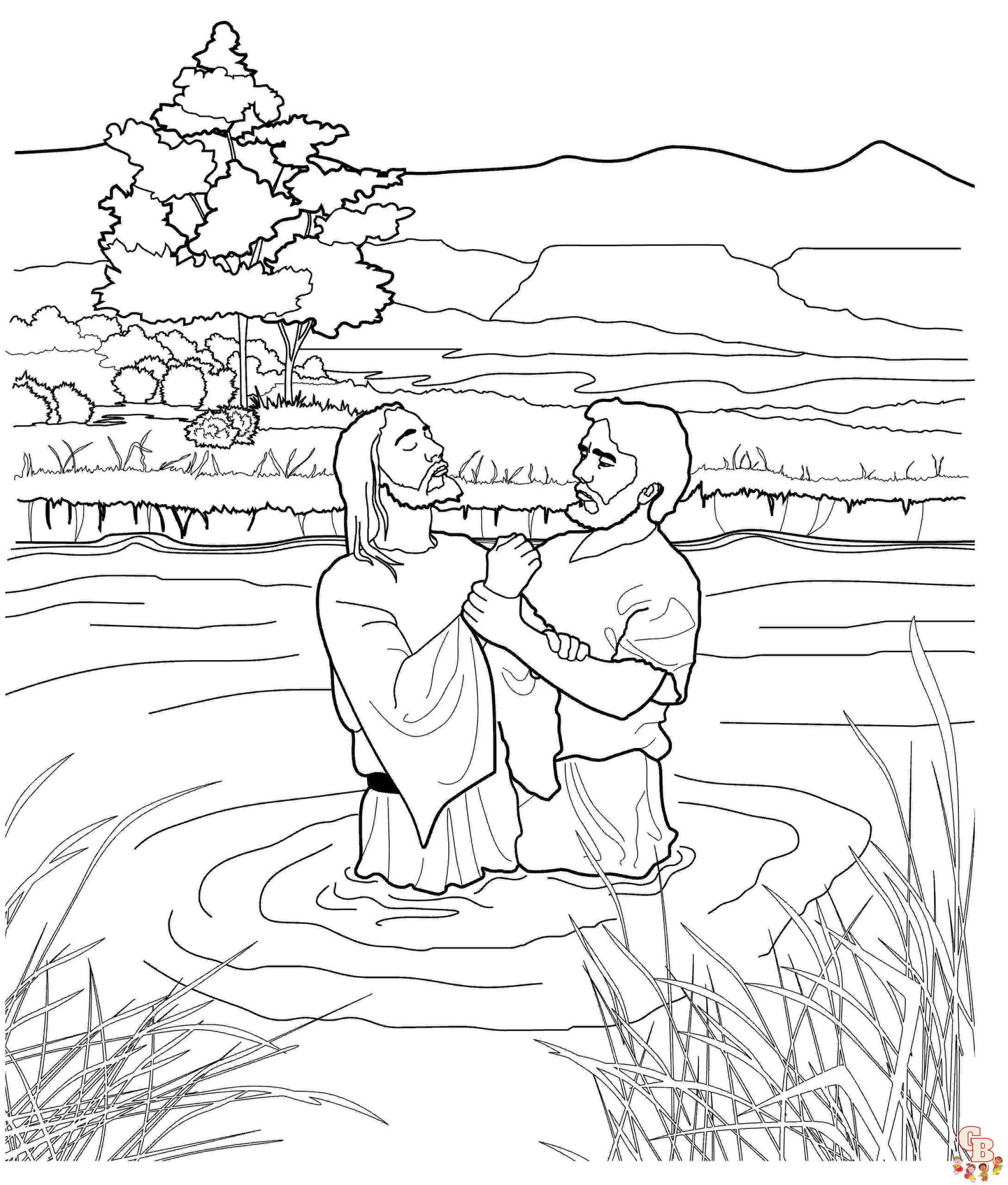 Free Baptism coloring pages for kids