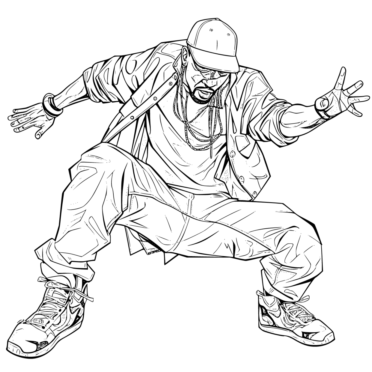 Printable hip hop coloring pages for kids and adults