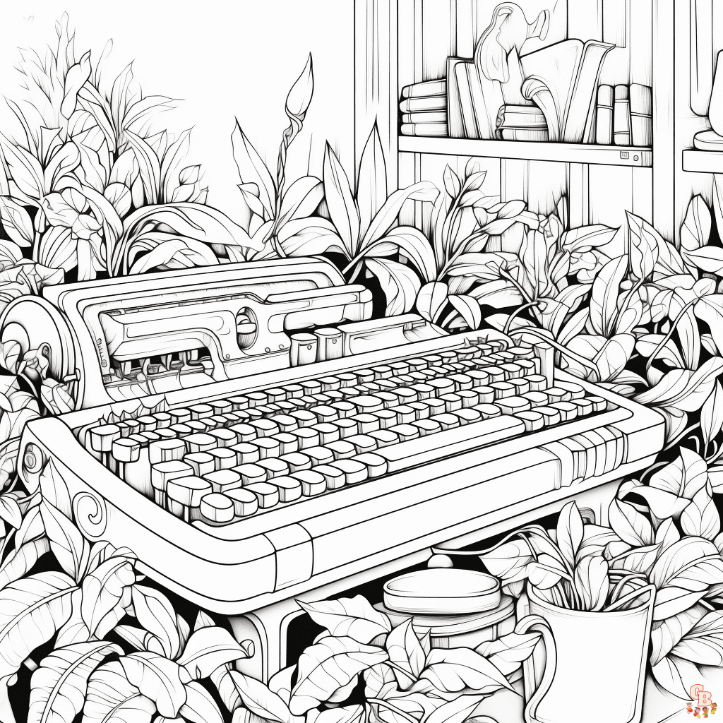 Free keyboard coloring pages for kids