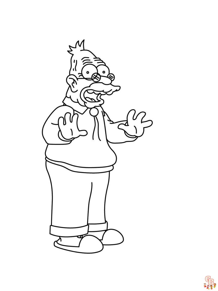 Grandpa Simpson (Abraham Simpson) coloring pages