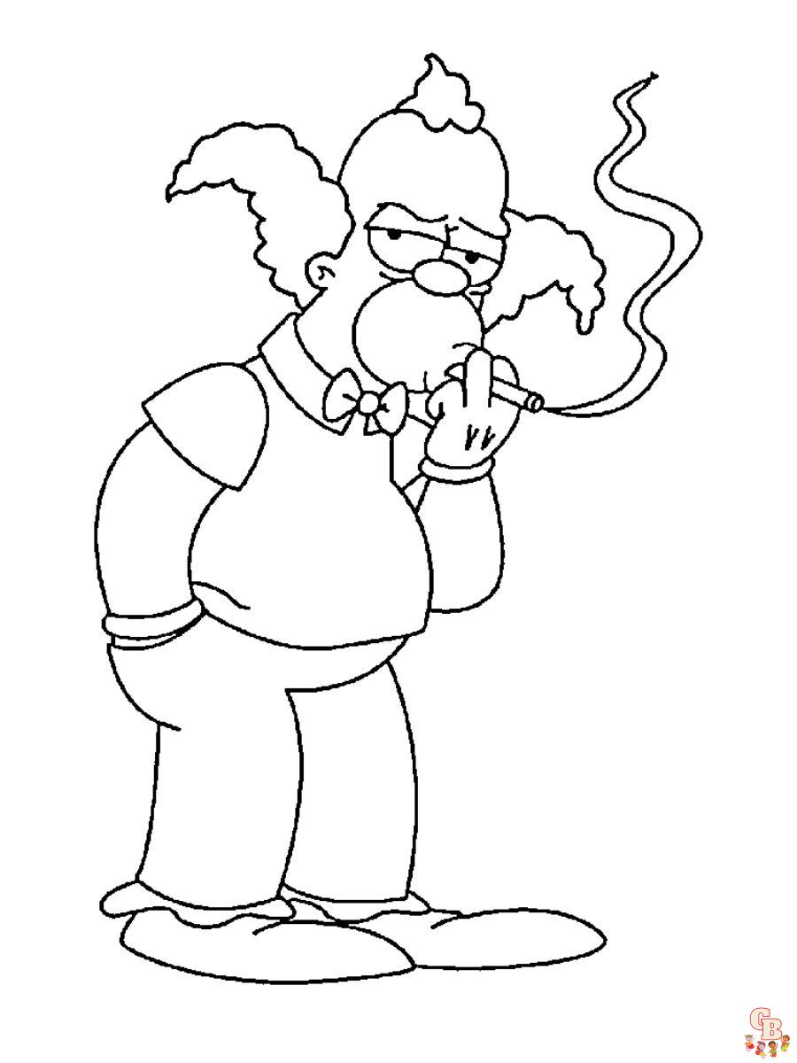 Krusty the Clown coloring pages