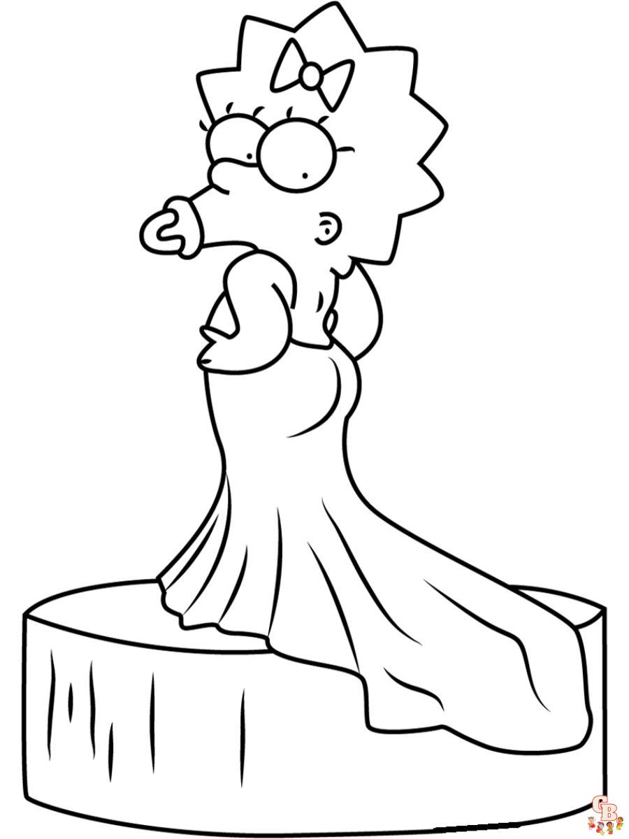 Maggie simpson coloring pages for kids