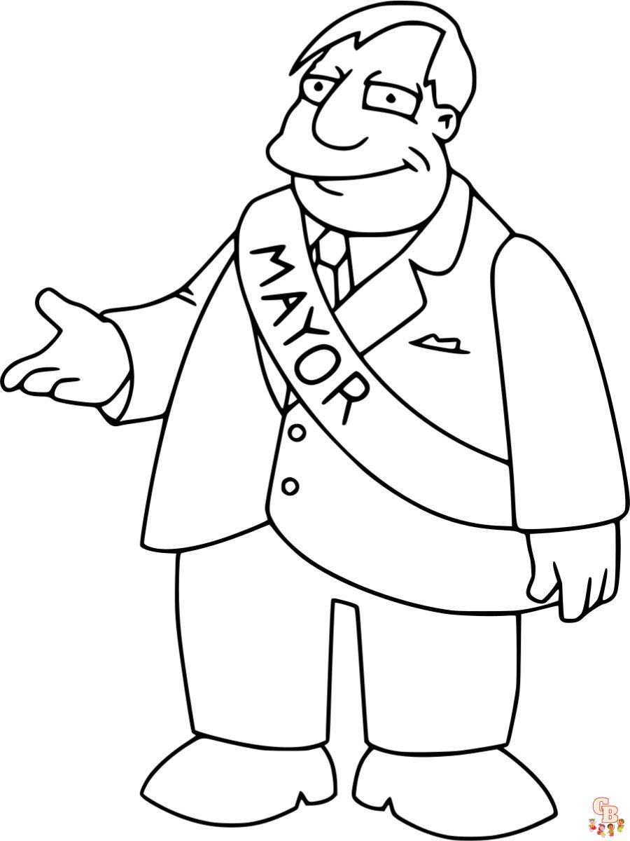 Mayor Quimby coloring pages