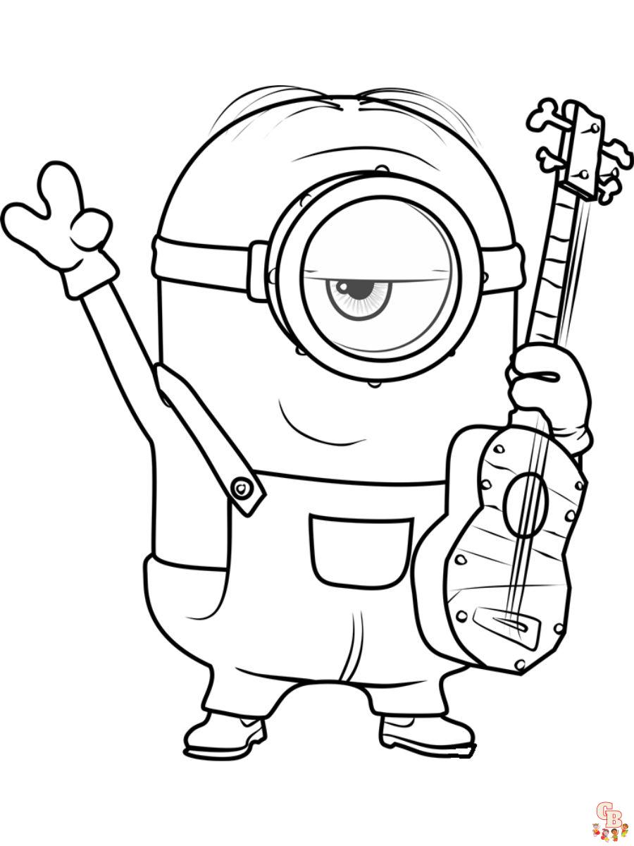 Minions Stuart coloring pages free