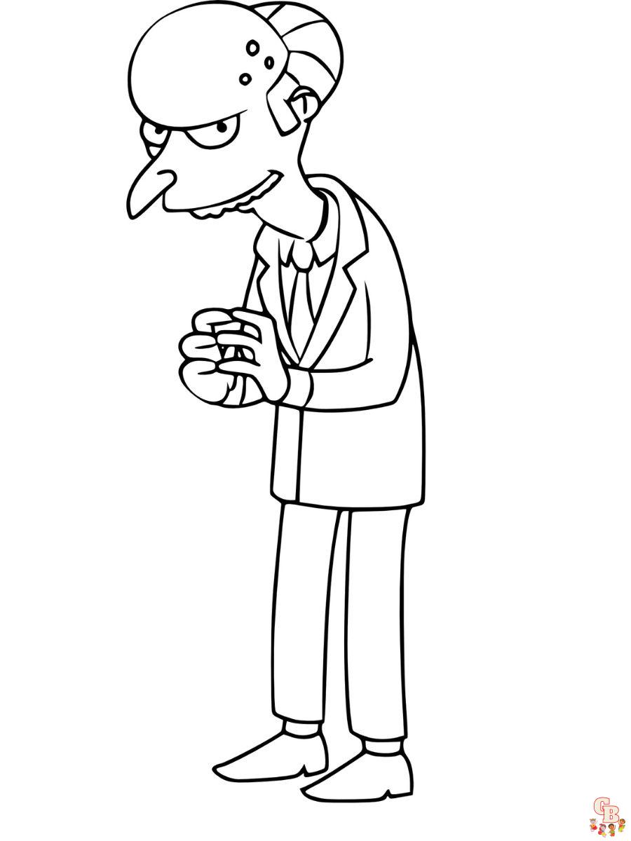 Mr. Burns coloring pages