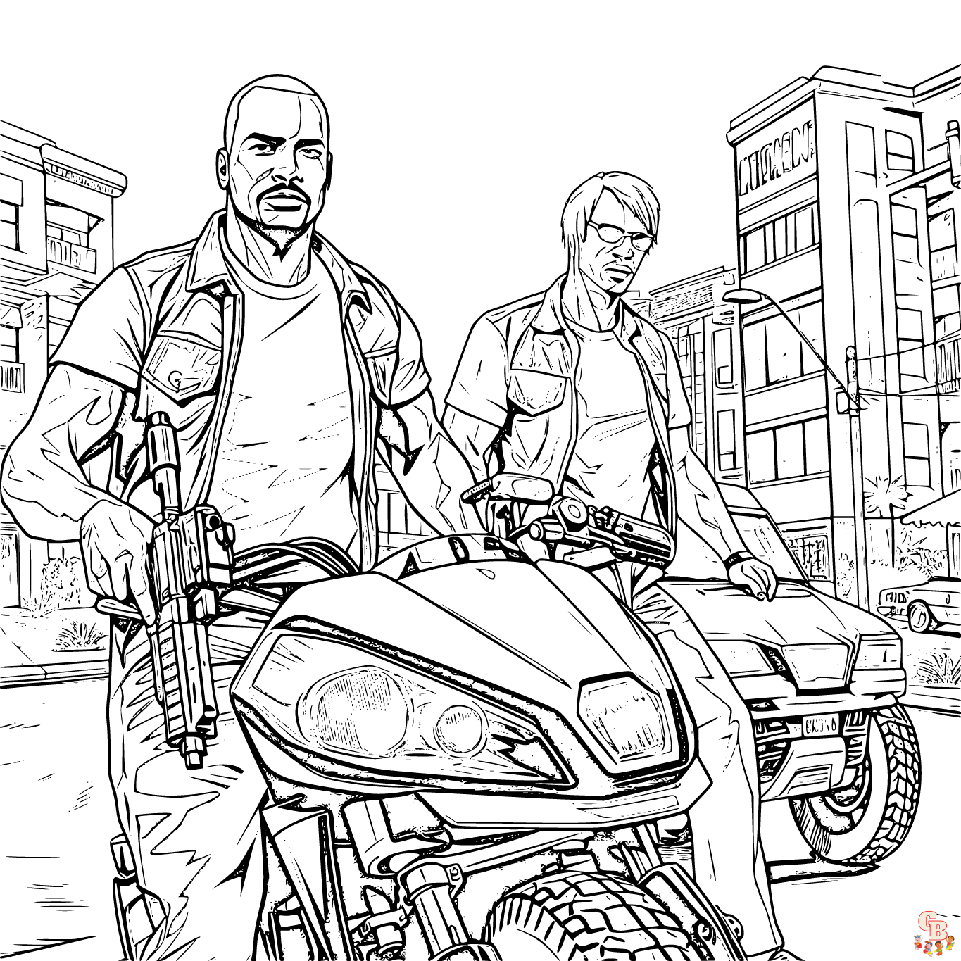 Printable GTA coloring sheets