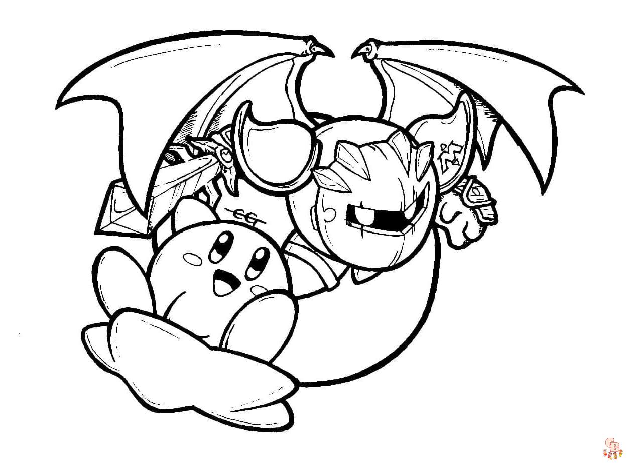 Printable Meta Knight coloring sheets