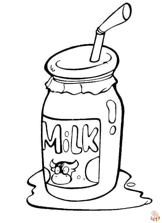 Printable Milk coloring sheets