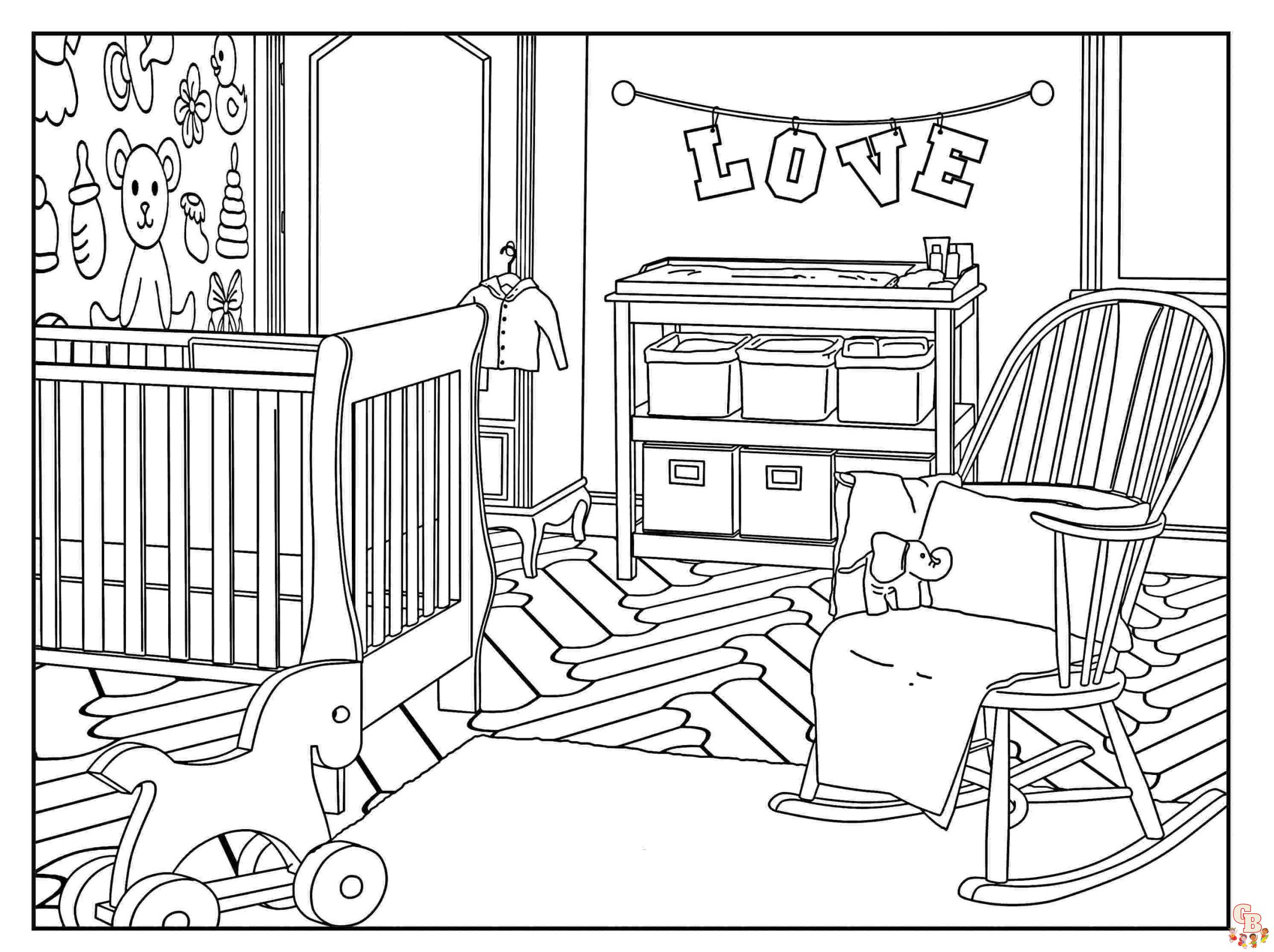 Printable Room coloring sheets