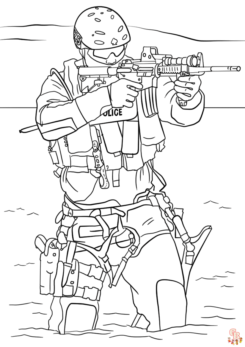 Printable SWAT coloring sheets Free