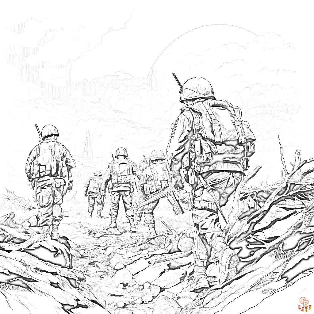 Printable War coloring sheets