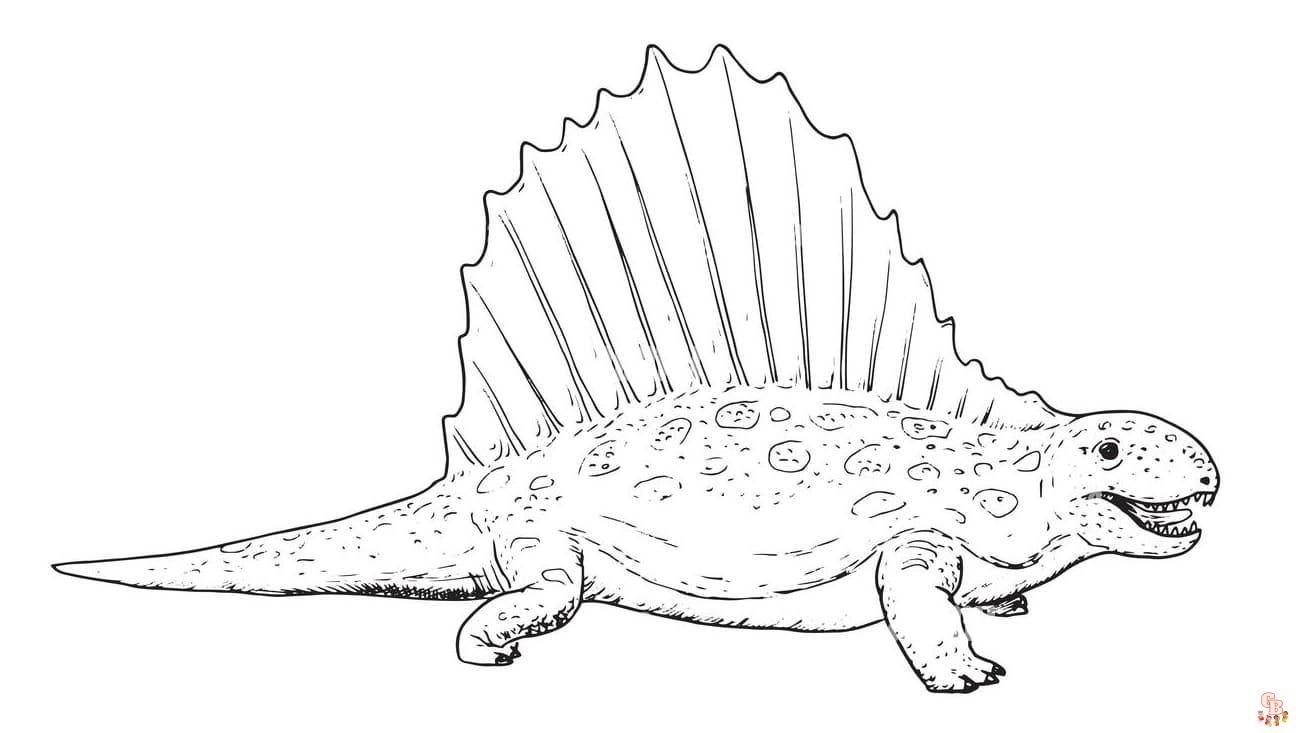 Printable dimetrodon coloring sheets