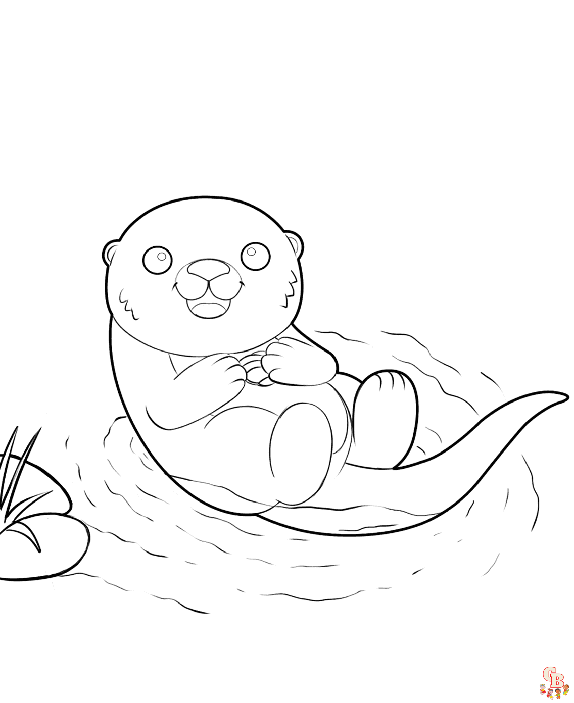 Printable sea otter coloring sheet