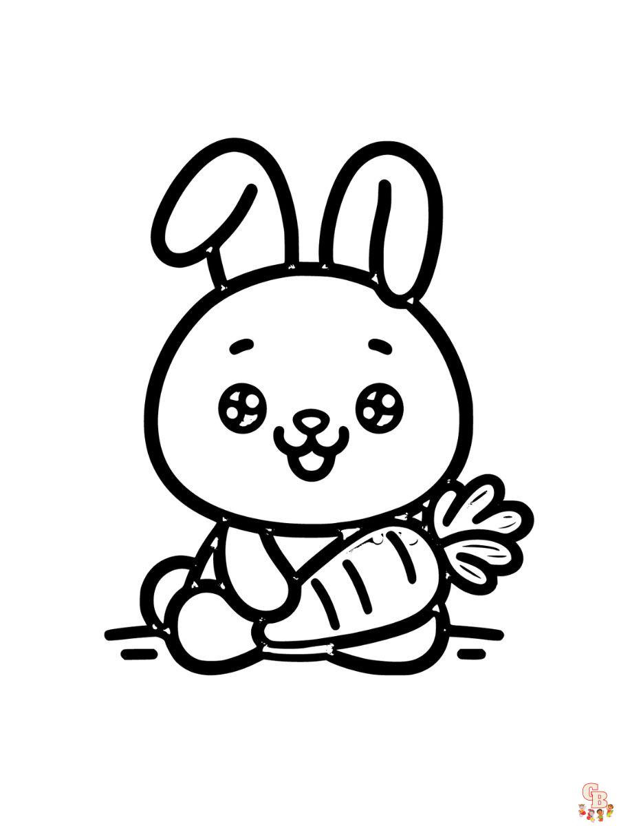 Rabbit coloring pages cute free