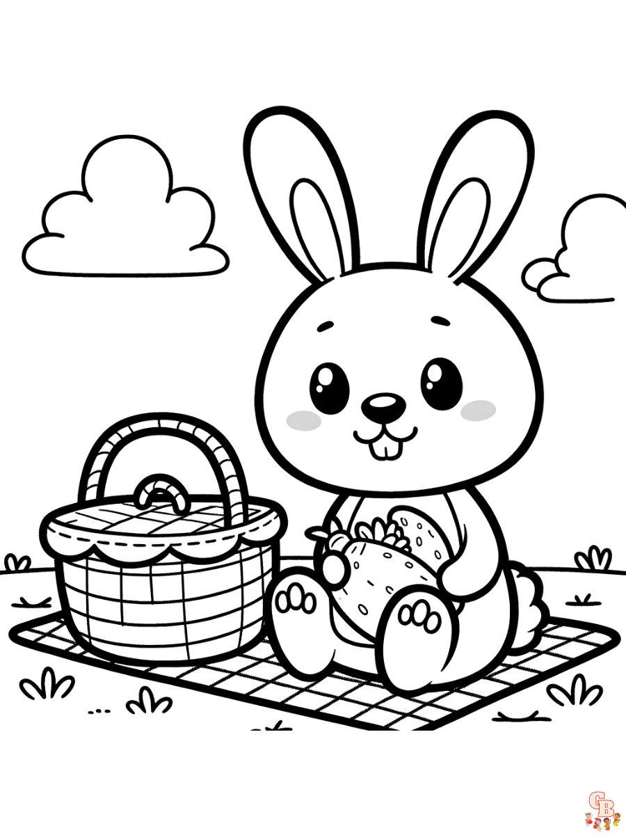 Rabbit coloring pages cute to print