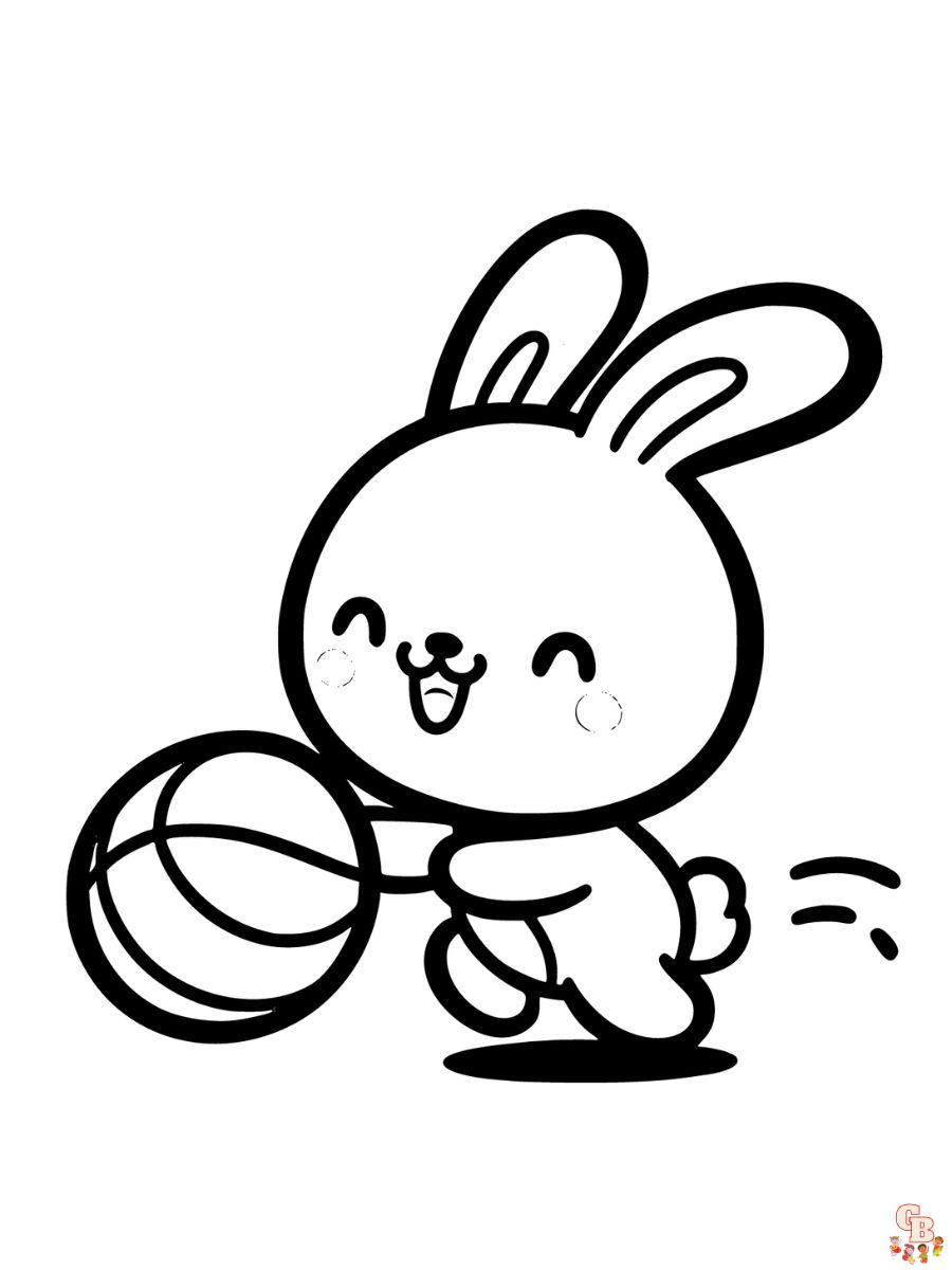 Rabbit coloring pages cute