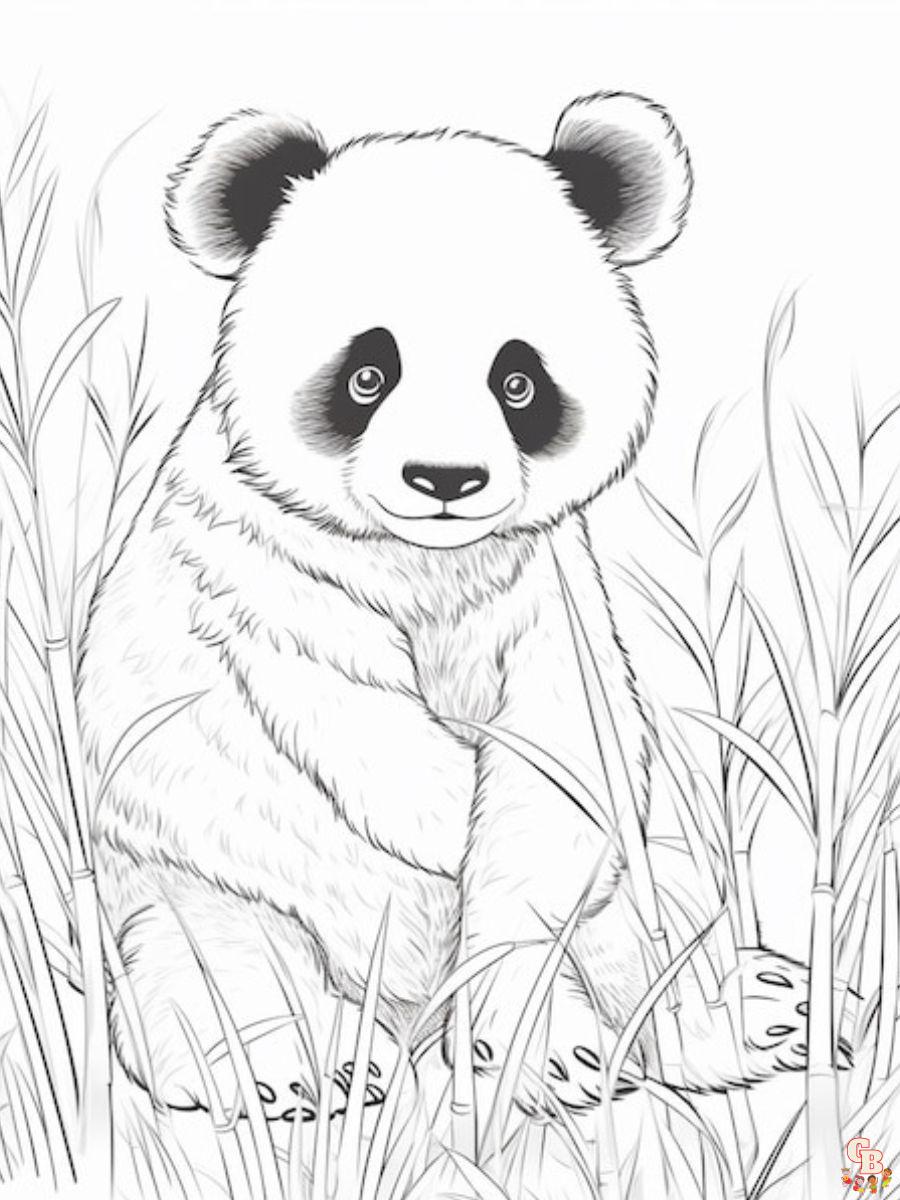 Realistic Panda Coloring Pages