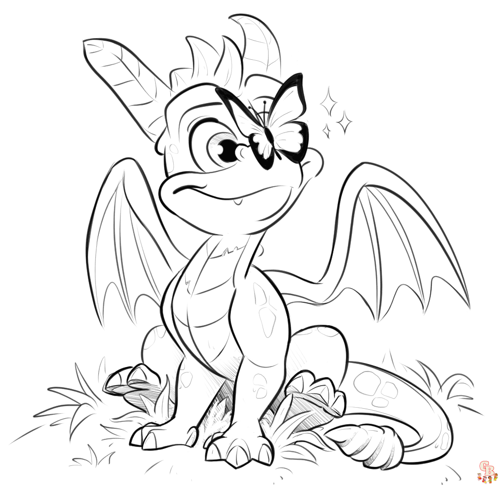 Spyro coloring pages free