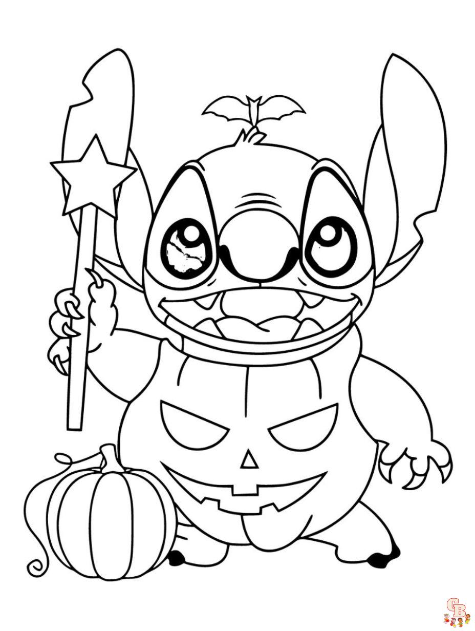 Stitch Halloween Coloring Pages