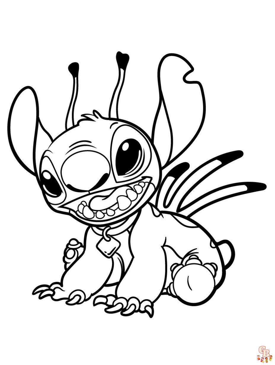 Stitch Smiling Coloring Pages